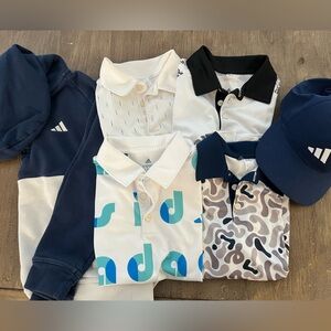 Kids Adidas Golf Outfit- polo shirts, sweatshirt, golf hat- size small